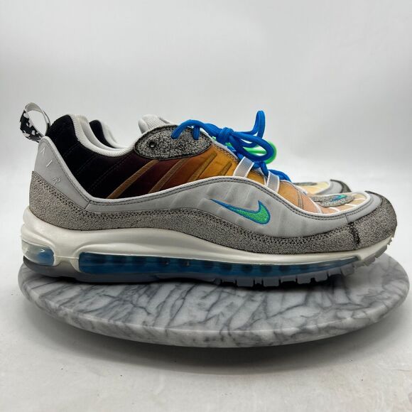 Nike Air Max 98 Sneakers Mens 12 On Air NYC LA Mezcla Grey Electro Green CI1502 - Picture 2 of 12
